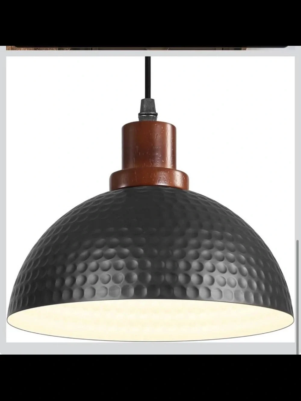 NWT Hammered Dome Pendant Lighting, Black (Hardwired)